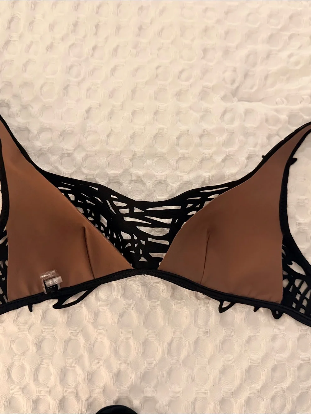 Black Laser-Cut Crochet-Inspired Bikini Set - Picture 13 of 14